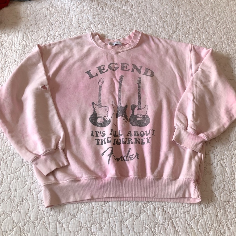 Daydreamer Legend Fender Distressed bleached Style Sweater Size S
